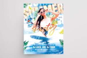 Free Summer Pool Party Flyer Template (PSD)