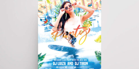 Free Summer Pool Party Flyer Template (PSD)
