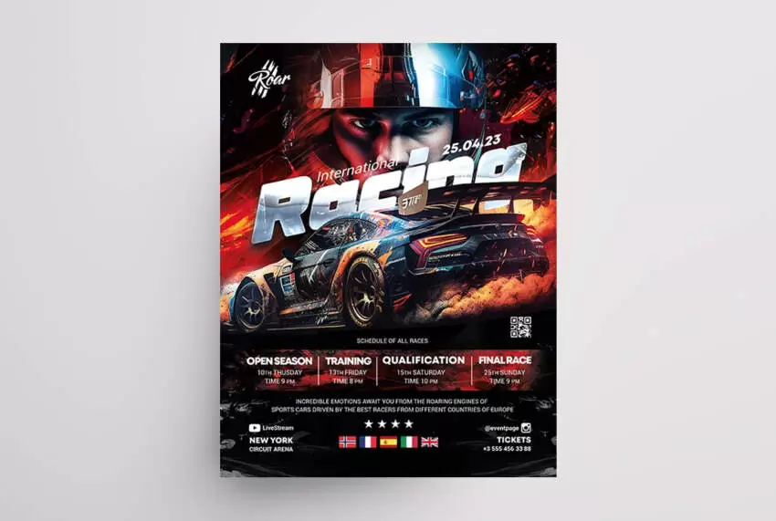 International Racing Event Free PSD Flyer Template