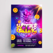 Summer Vibe Party Free Flyer Template (PSD)